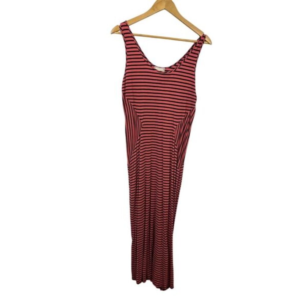 Pink Rose Women's Striped Maxi Dress Sleeveless V-Neck Size L Multicolor